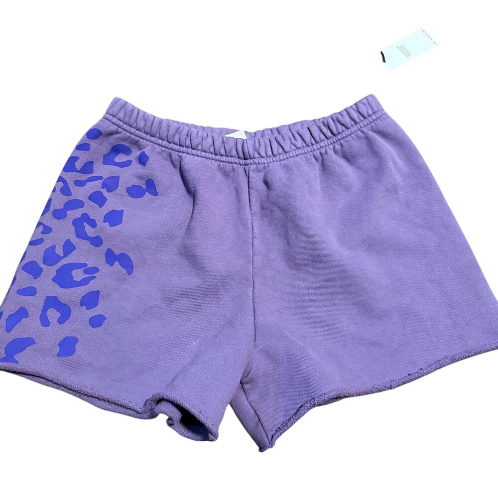 Spirit Jersey Animal Print Sweat Shorts, Purple, Women's Size Medium, NWT